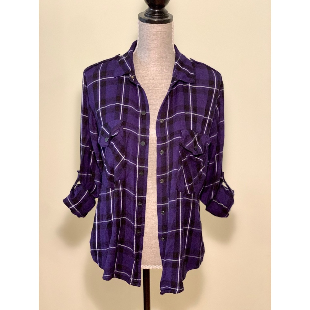 Sanctuary “Boyfriend Shirt” Flannel Top XS